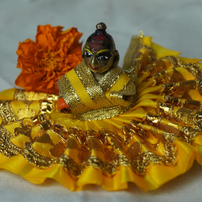 Yellow & Golden Embellished Kanha Poshaak